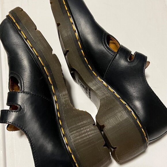 VINTAGE Dr. Martens Black Leather Mary Jane Shoes double Buckle Strap Y2K - Picture 7 of 10